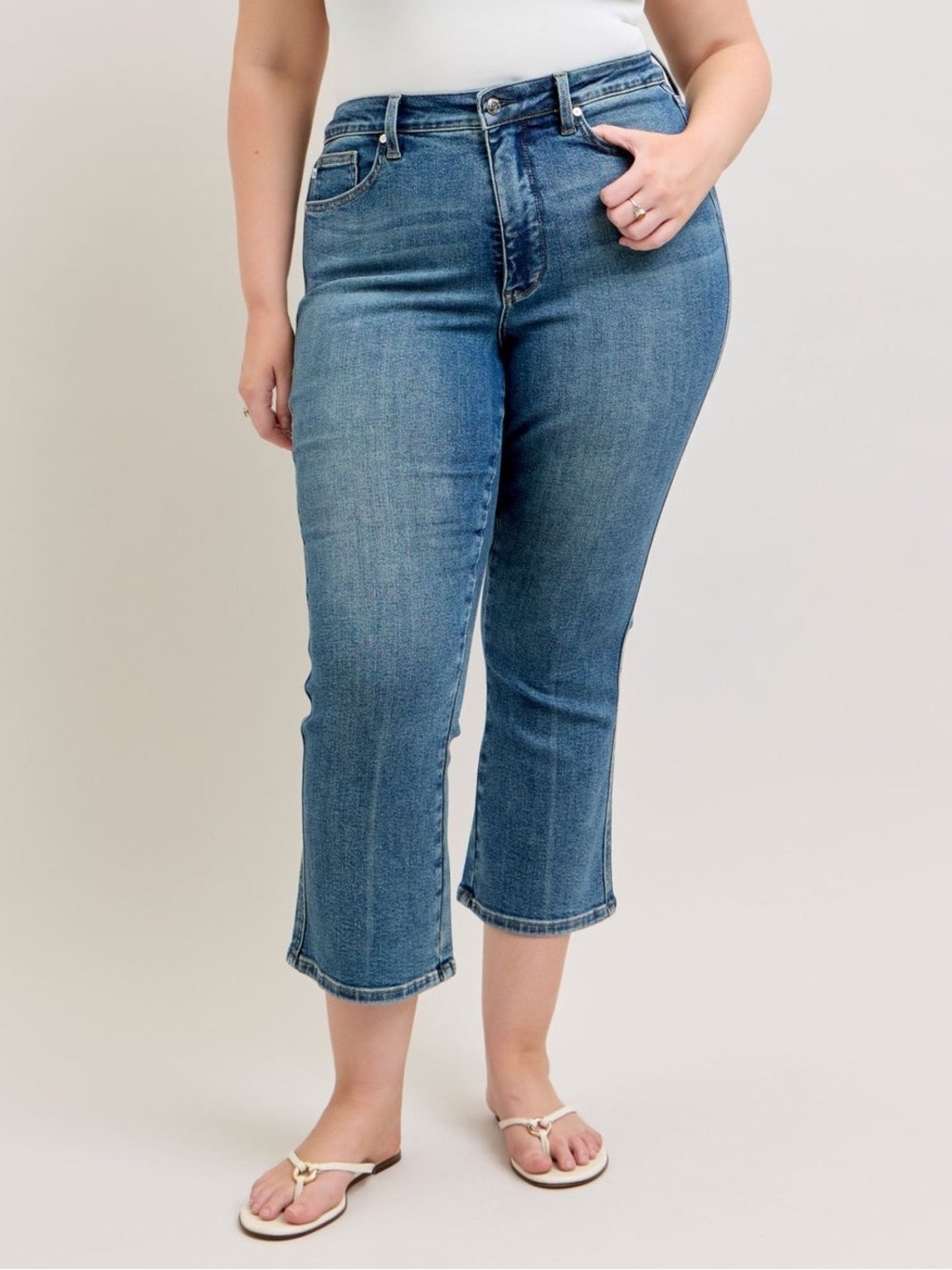 Judy Blue Women’s High Waist Tummy Control Kick Flare Denim Jeans 20W
